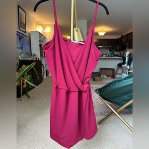 Urban Outfitters Medium Maroon Romper Wrap Skort Spaghetti Strap